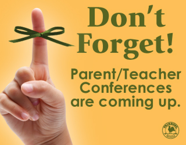 Reminder poster for parent teacher conferences