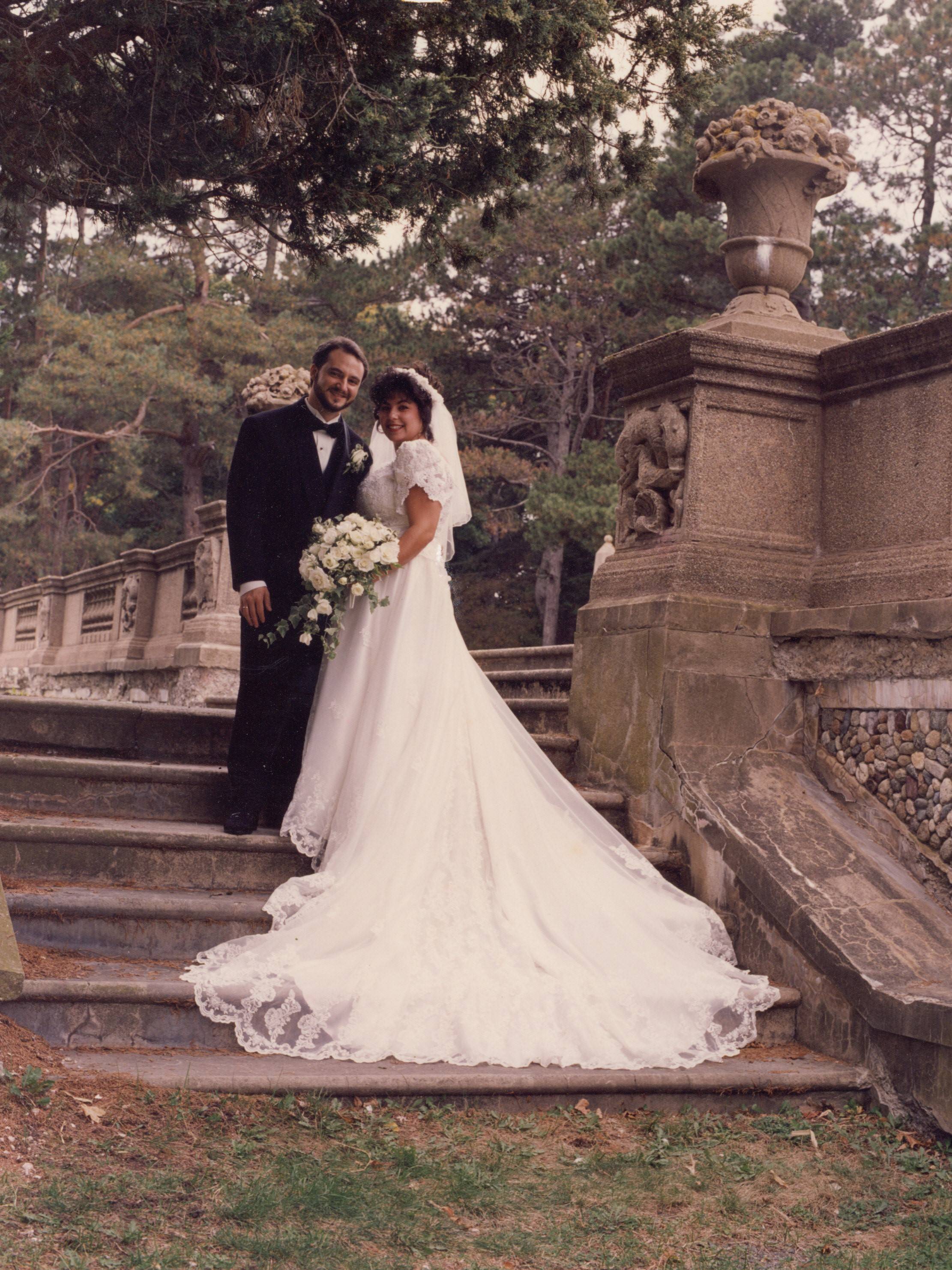 Lisa and Jeff Hainline had their "princess wedding" at The Crane Estate at Castle Hill in Ipswich, Massachusetts, on Oct. 14, 1995.