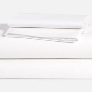 Classic Percale Core Sheet Set, solid white queen