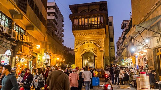 Al Moez Ldin Allah Al Fatmi Street at night, Cairo, Egypt