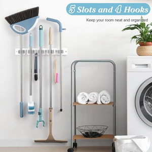 2 Pack Mop & Broom Holder Wall