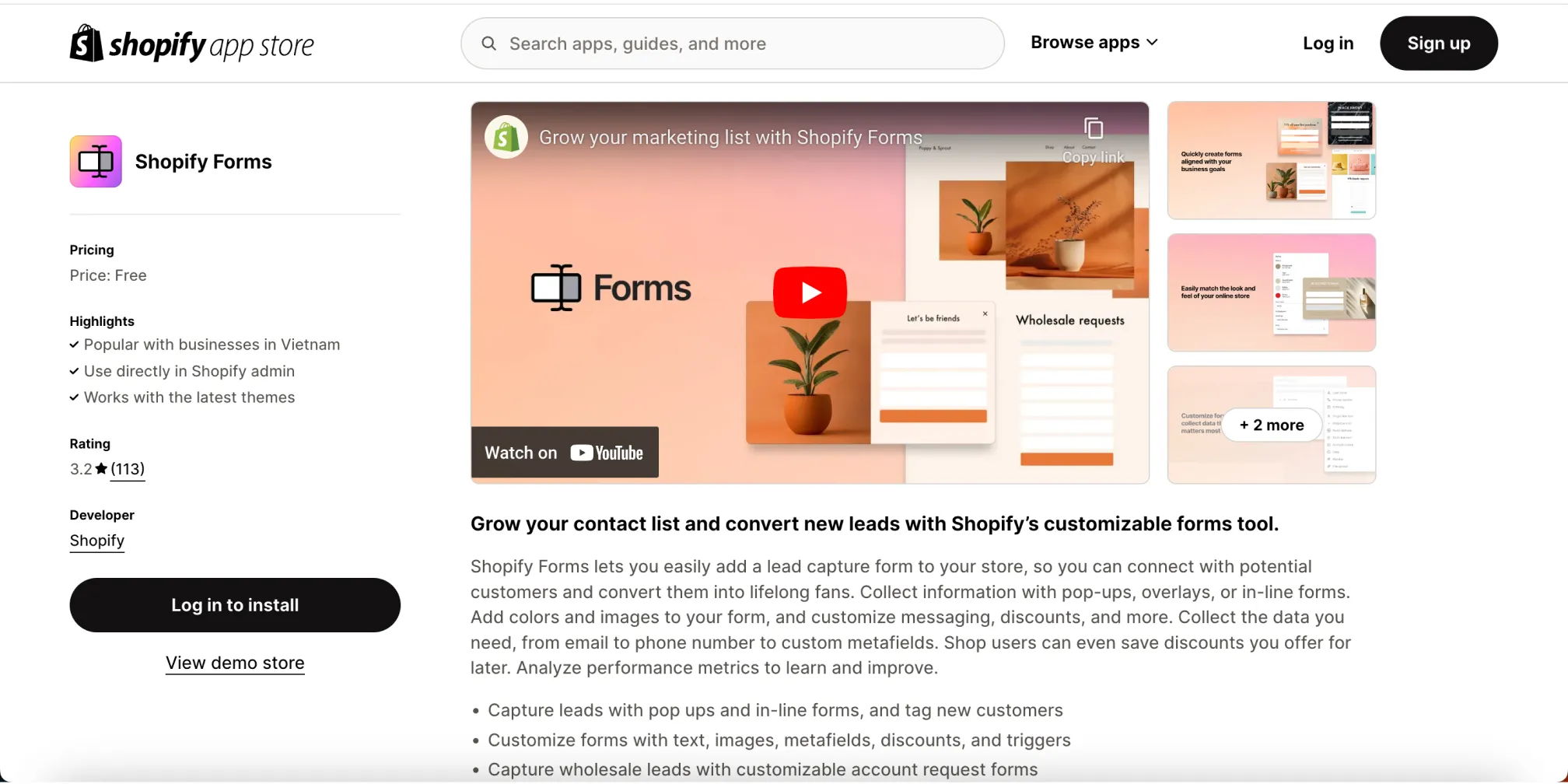 Shopify forms