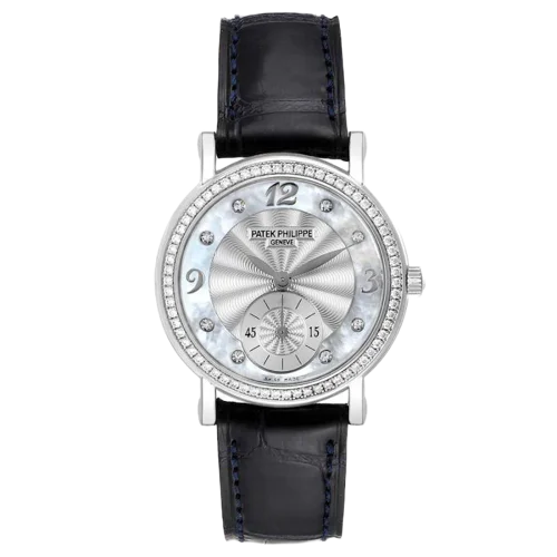 Patek Philippe Calatrava White Gold Mother of Pearl Diamond Ladies Watch