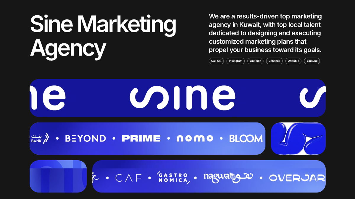 Screenshot of Sine Marketing Agency, from the advertising & marketing agency websites collection.