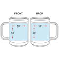 Custom Logo Coffee Mug with Handle 15 oz Laser Engraved Business Logo Sizing