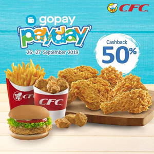 CFC: Promo GOPAY PayDay Cashback 50% sampai 09/27/2019