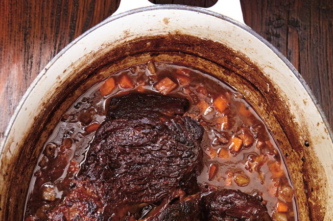 Boeuf braisé au vin rouge