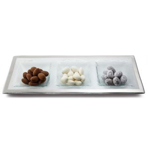 Annieglass Roman Antique 3-Section Tray, Platinum