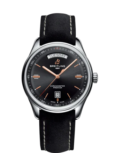 Premier Automatic Day & Date 40 Stainless Steel / Black / Nubuck Black / Folding
