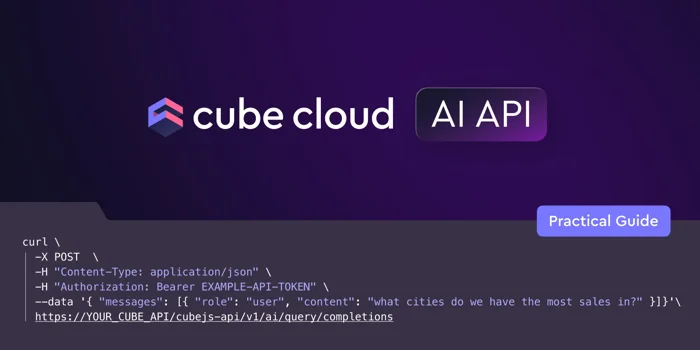 Cover of the 'A Practical Guide to Getting Started with Cube's AI API' blog post