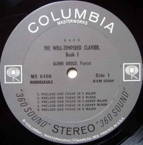 Columbia 2-EYE / GLENN GOULD, - Bach Well-Tempered Clav...