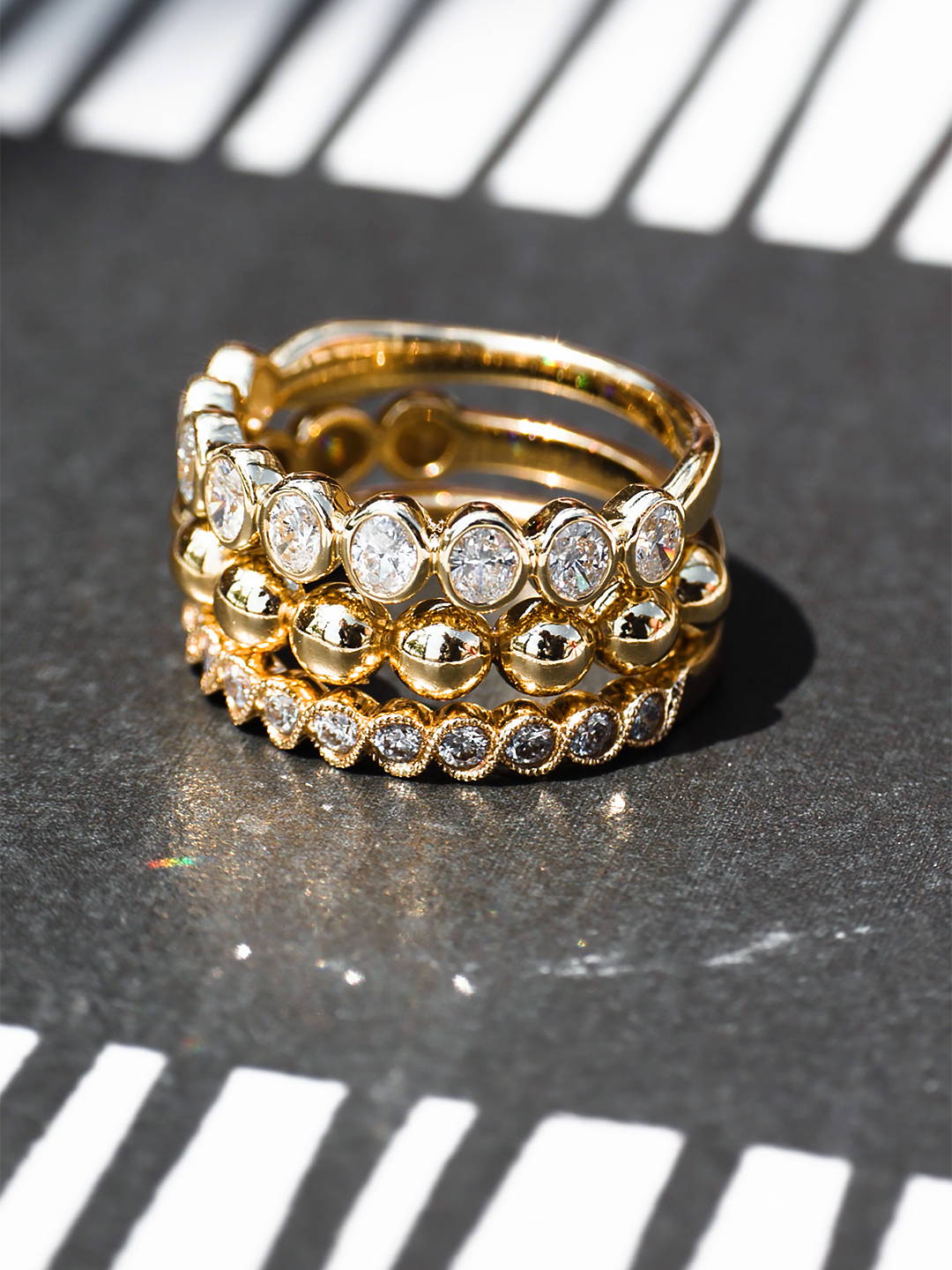 Breitling Superocean Heritage Event Ring Stack Studio build-your-own ring stack at Reis-Nichols