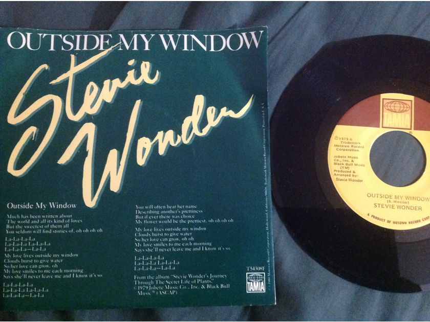 Stevie Wonder - Outside My Window Tamla Records 45 With Picture  Sleeve