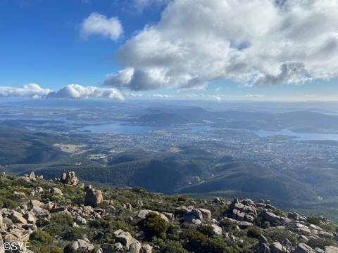 Ariel View of Mountain Range in Tasmania