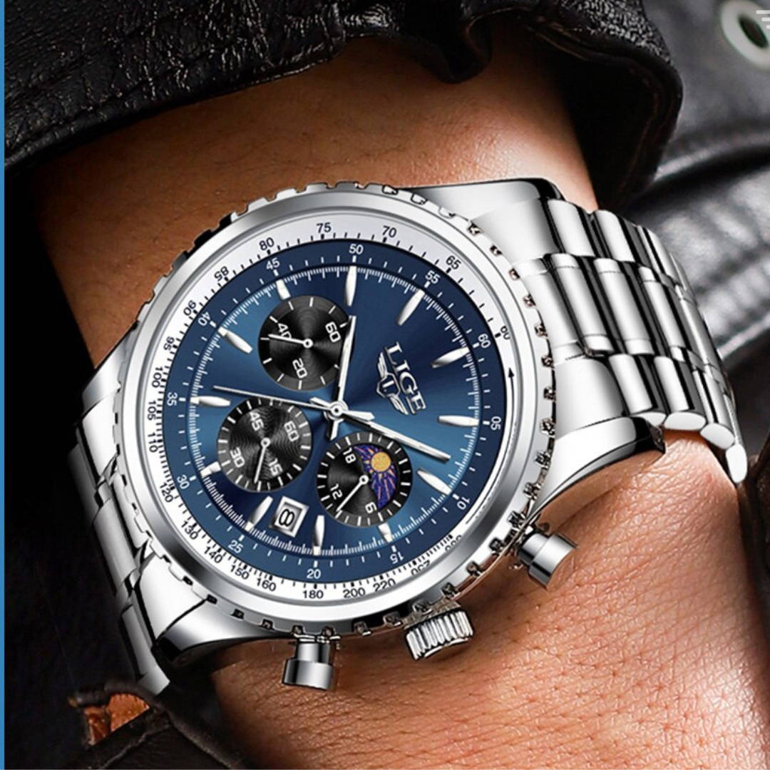 Top Brand LIGE Quartz Luminous Sport Wristwatch