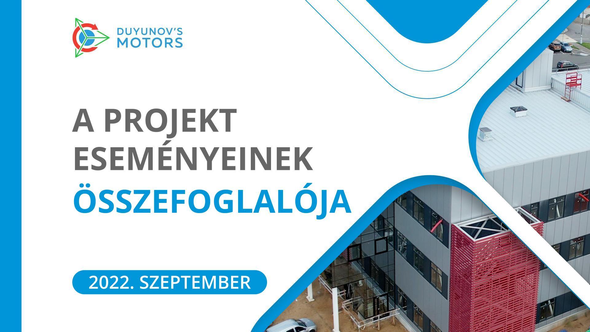 A projekt kulcsfontosságú eseményei: szeptemberi összefoglaló