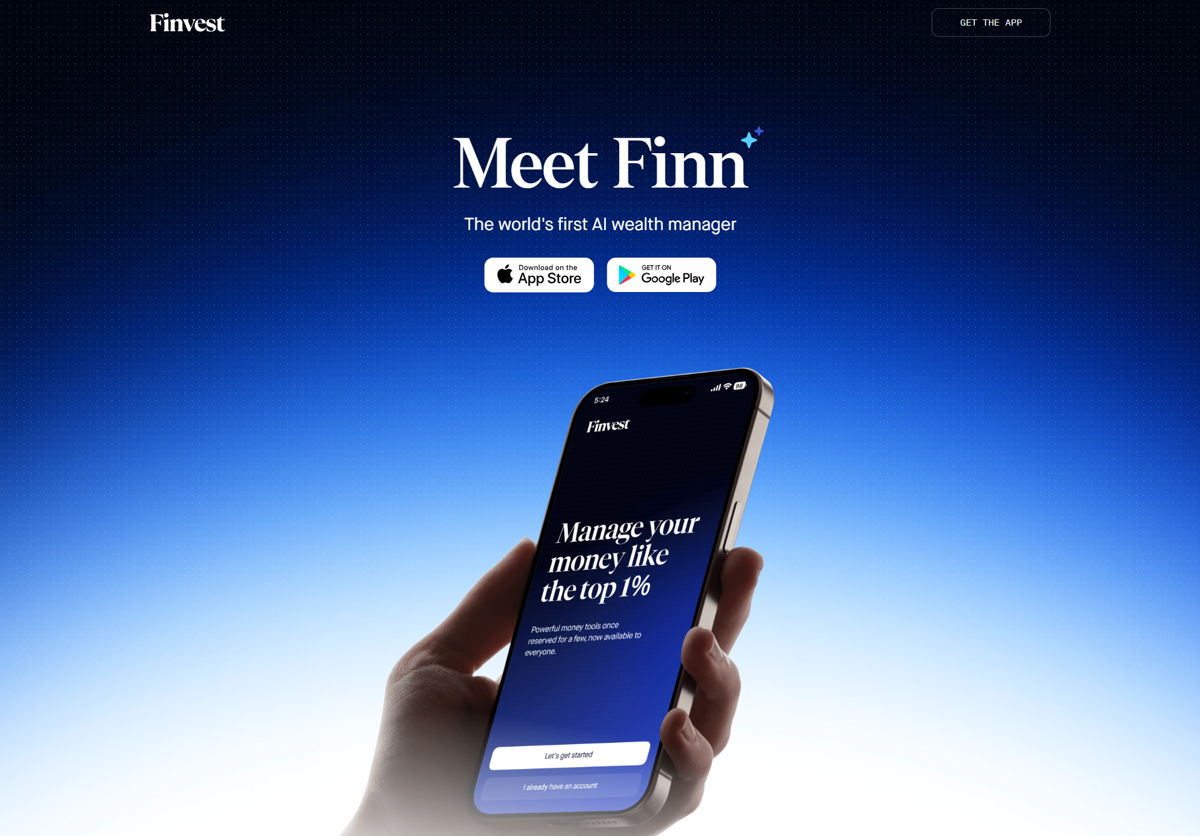 Screenshot of Finvest , from the app websites collection.
