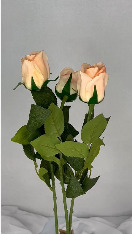 Coral Real Touch Open Bud Rose - Realistic Artificial Flowers - Image 4