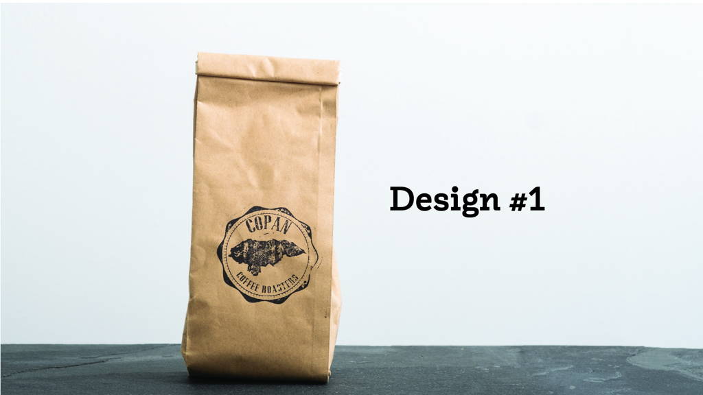 A brown paper bag of coffee.