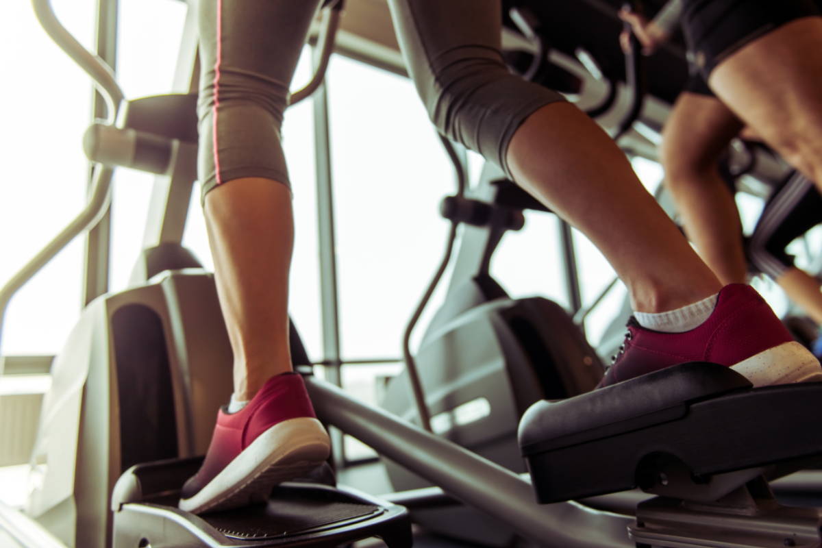 athlete on an elliptical trainer
