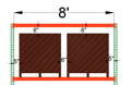 Sketch of Correct Sizing of Pallet Racking to pallets