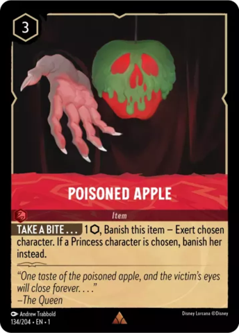 Poisoned Apple card from Disney's Lorcana: The First Chapter.
