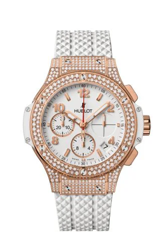 Big Bang Original 41 Red Gold - Pavé / White / Rubber