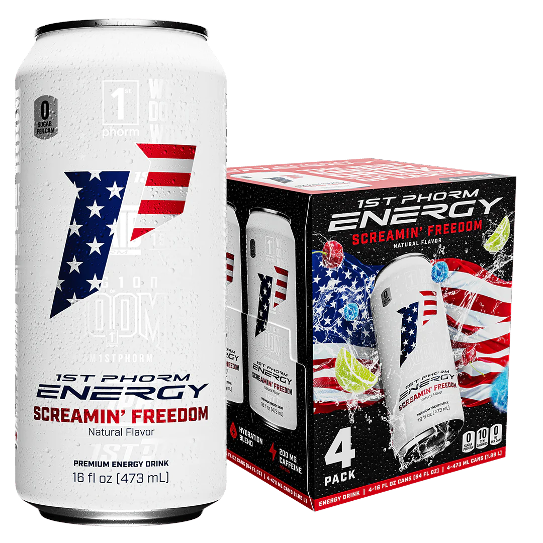 1st phorm energy drink screamin freedon