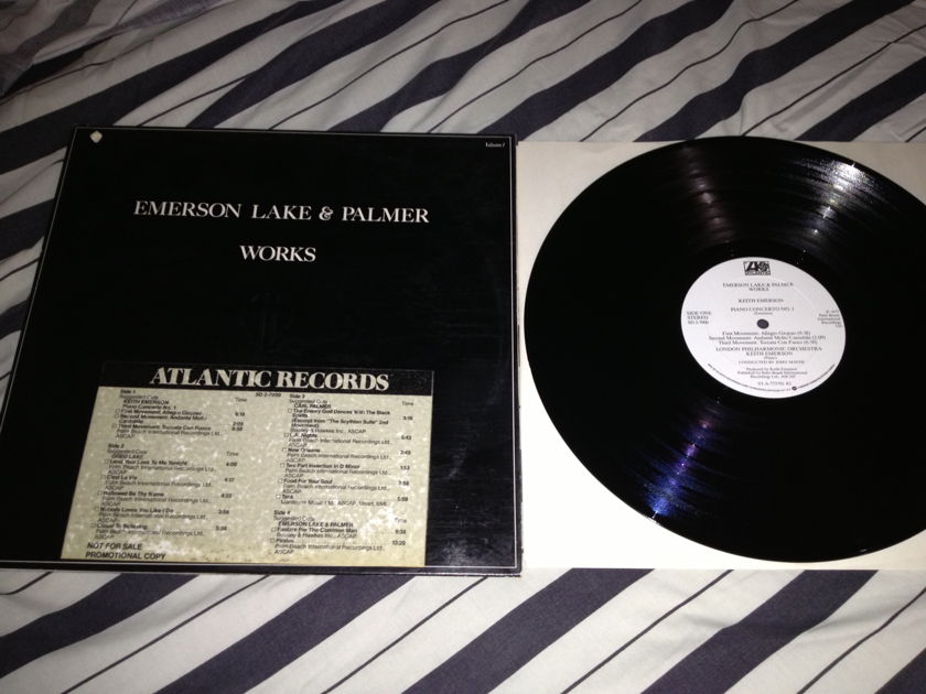 ELP - Works Volume 1 2 LP Promo With DJ Timing Strip Vinyl  NM Atlantic Records