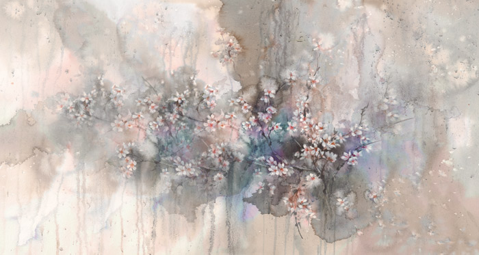 pastel beautiful blossom wallpaper mural pattern image