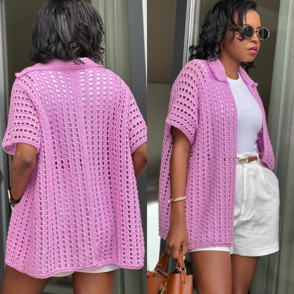 Crochet Mesh Shirt Written Pattern