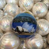 Inside Painted 80mm Sydney Harbour Personalised Christmas Bauble - Image 5