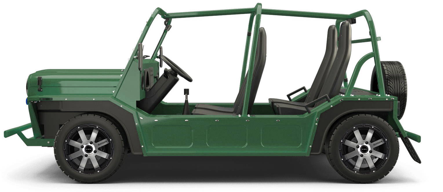 MOKE Electric Vehicles + HD Golf Wheels 8-Point Custom Wheel & Tire Packages for British Green 14 inch with Tire