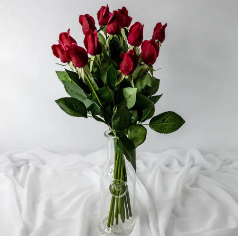 Red Real Touch Bud- Realistic Artificial Flowers