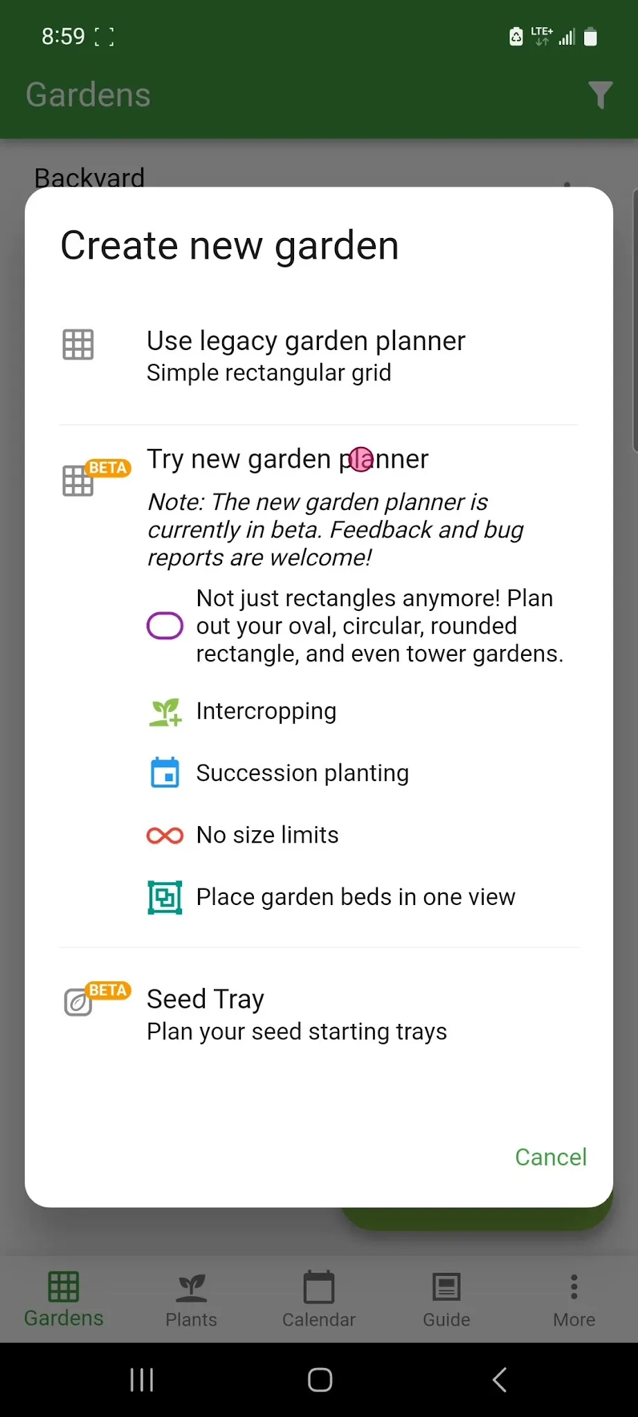 Select New Garden Planner