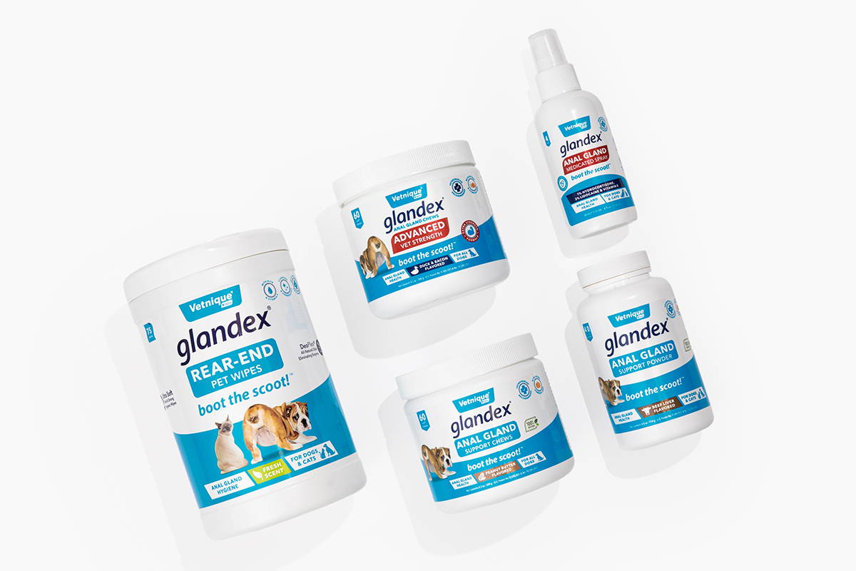 Glandex product line for dog anal gland support