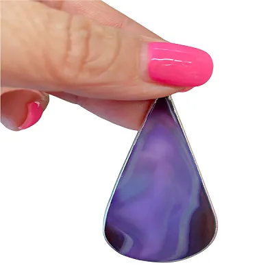 Agate Purple Crystal Pendant - Includes Leather Band