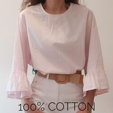 Bluse mit Rüschen Gr.M oversize 100% cotton
