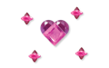Illustration of heart-shaped ruby gemstones