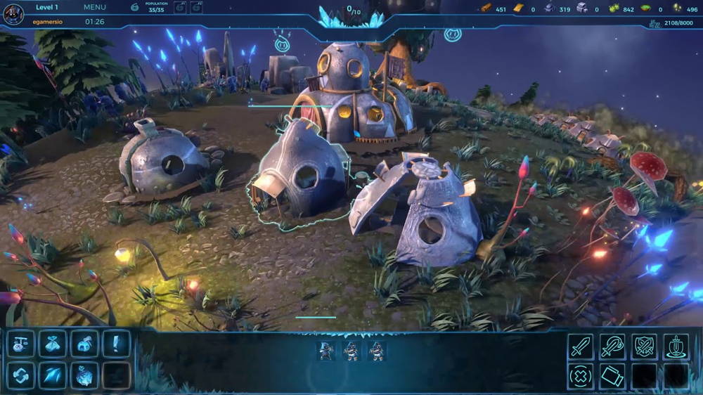 gameplay of a real-time strategy game HashRush