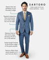 model in custom made suit that fits perfectly