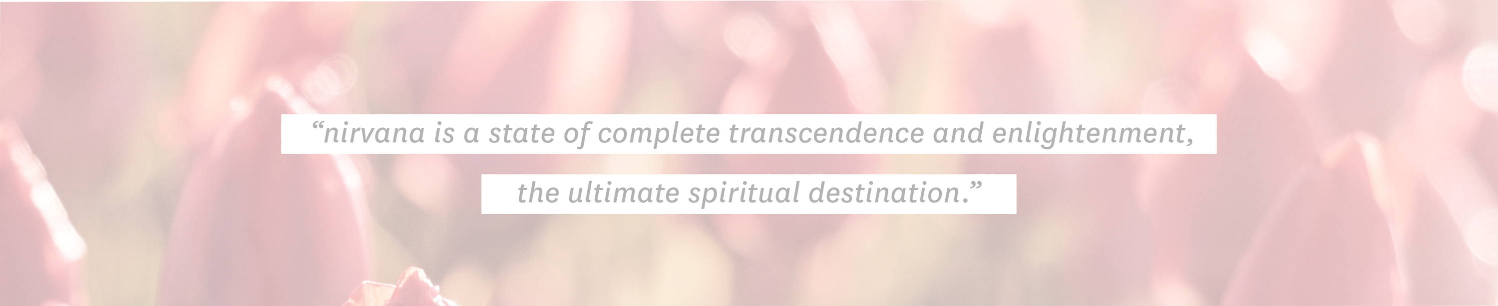 "nirvana is a state of complete transcendence and enlightenment, the ultimate spiritual destination."