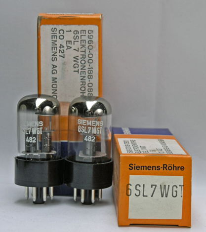 Siemens 2 Tubes 6SL7WGT NEW original boxed pair