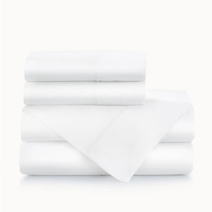 Soprano Sateen Sheet Set: KING - White | Peacock Alley