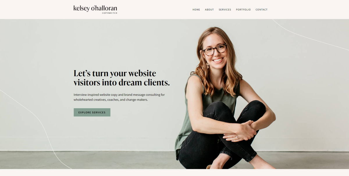 Screenshot of Kelsey O'Halloran, from the service websites collection.