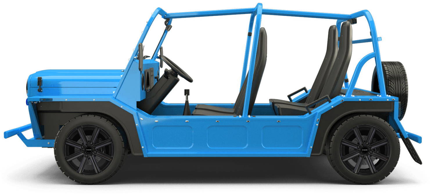 MOKE Electric Vehicles + HD Golf Wheels Freedom Custom Wheel & Tire Packages for St. Bart's Blue 14 inch with Tire