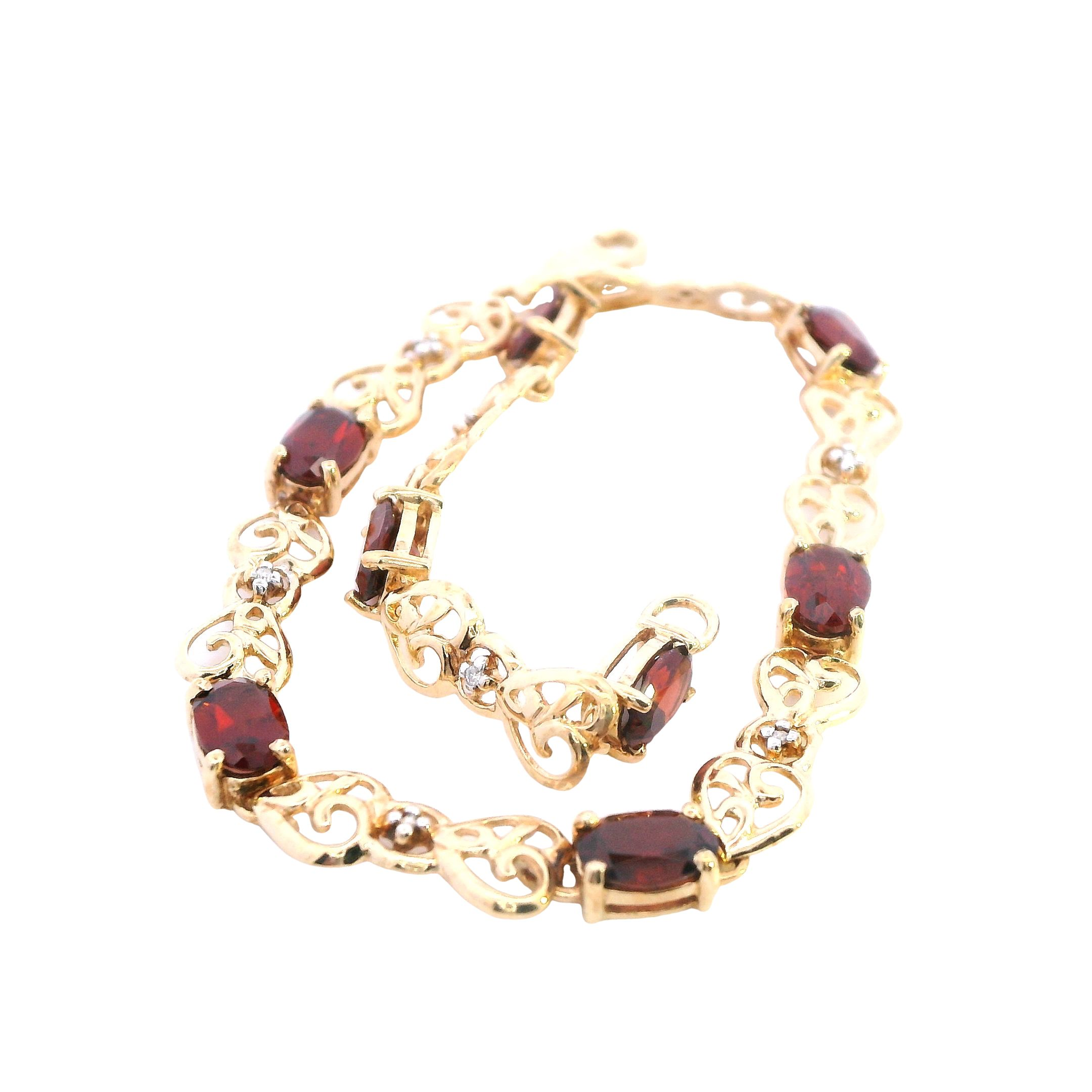 Garnet and Diamond Bracelet