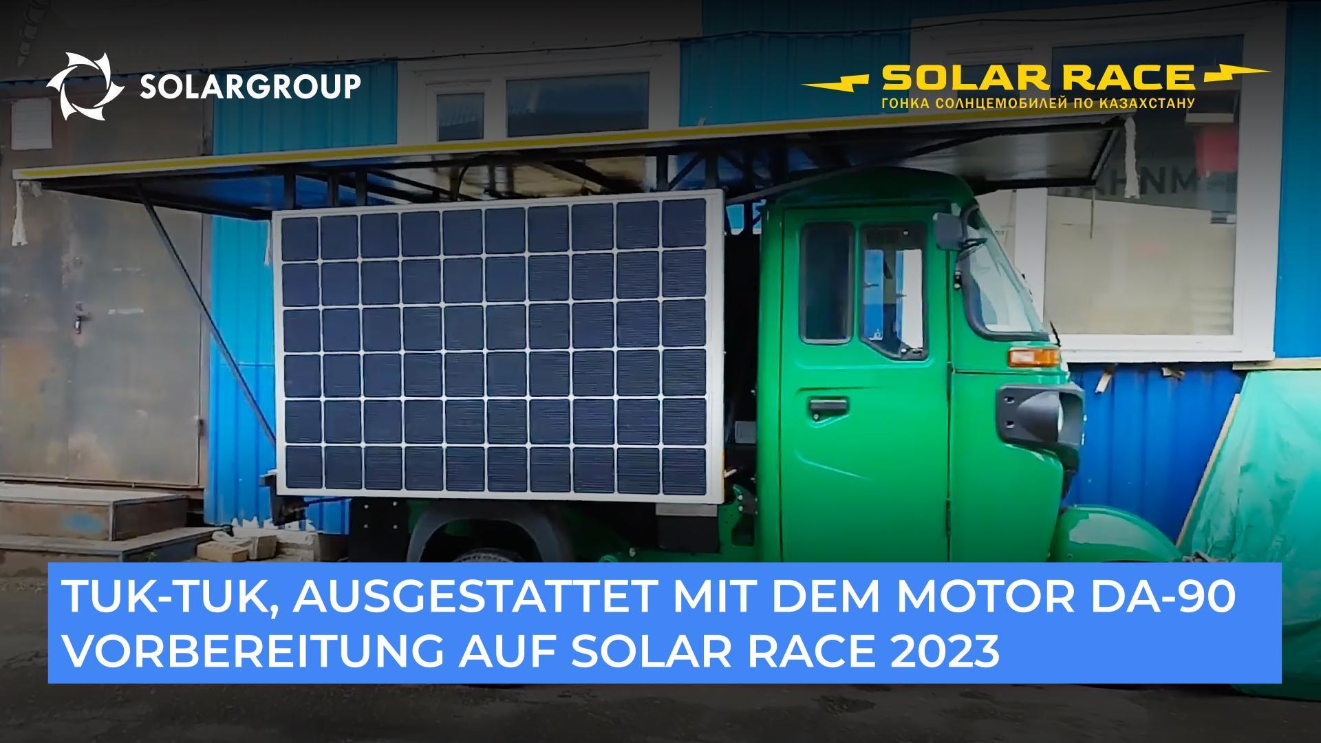 Tuk-Tuk mit dem "Slawjanka"-Motor wird am Autorennen für Solarfahrzeuge Solar Race 2023 teilnehmen