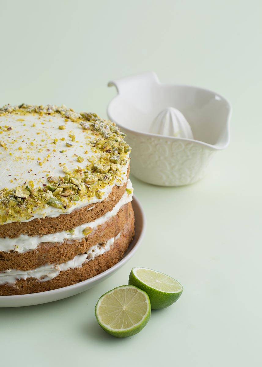 Lime, Courgette & Pistachio Layer Cake Recipe | Minimax