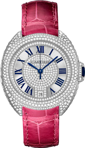 Clé de Cartier 35 White Gold / Full Diamonds / Red